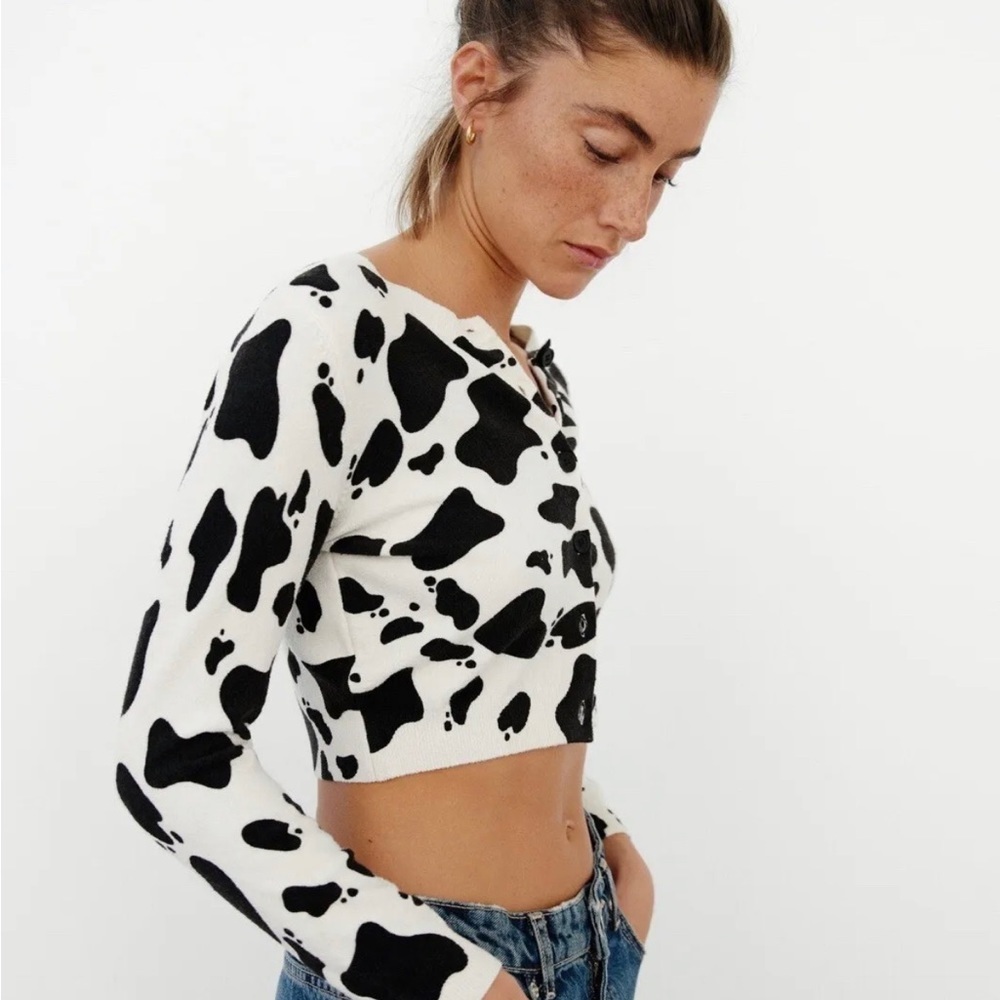 NWT ZARA ANIMAL JACQUARD KNIT JACKET SIZE S 9874/006/093